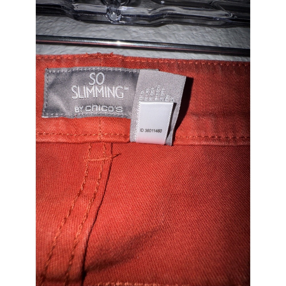 Chicos  Women's So Slimming Jeans Size 2 Chicos 12US Deep Coral  Burnt Orange - Picture 13 of 16